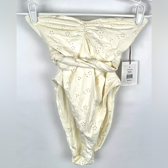 Onia Women’s Bandeau Ivory Tie One Piece Swimsuit Size Small - Picture 1 of 3